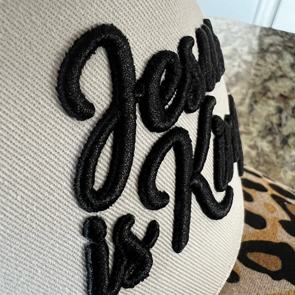 New Jesus is King Leopard Print Cap with Embroidered Text - Picture 6 of 7